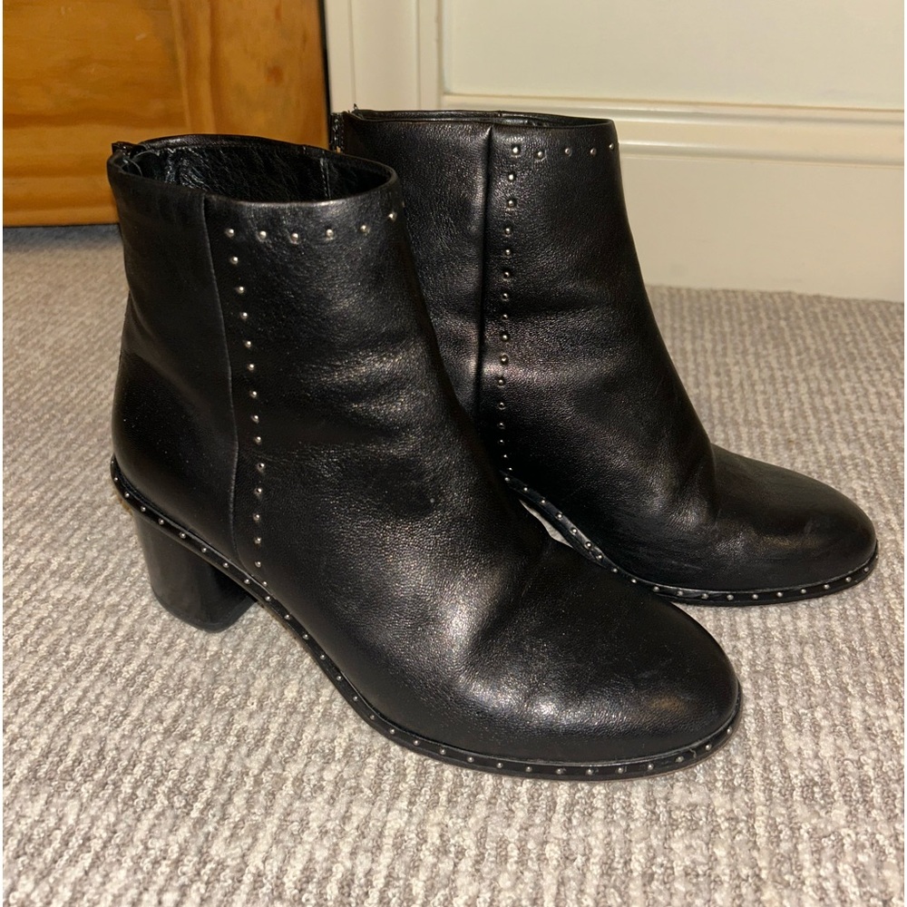 Rag & Bone black leather willow studded boots